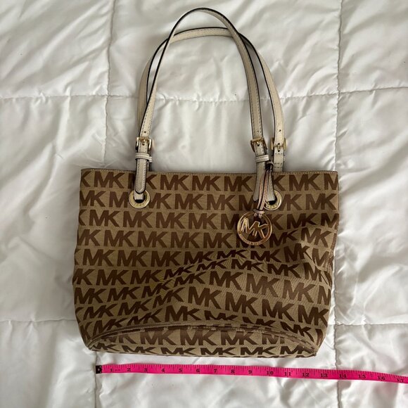 MICHAEL Michael Kors Brown Signature Jet Set Canvas Tote Shoulder Bag - Picture 6 of 10